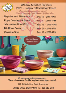 Holiday Gift Making Classes - WNCNA Activities